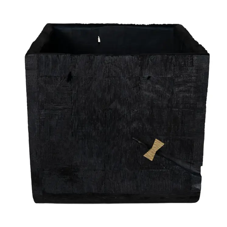 Black Wood Square Pot Planter