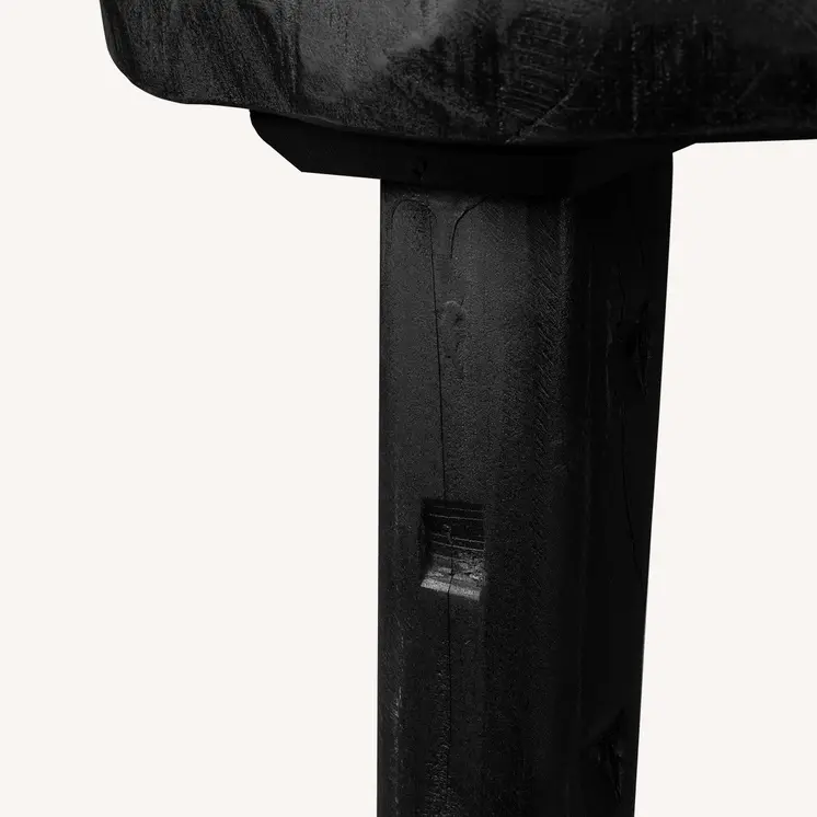 19" Black Solid Wood Round End Table