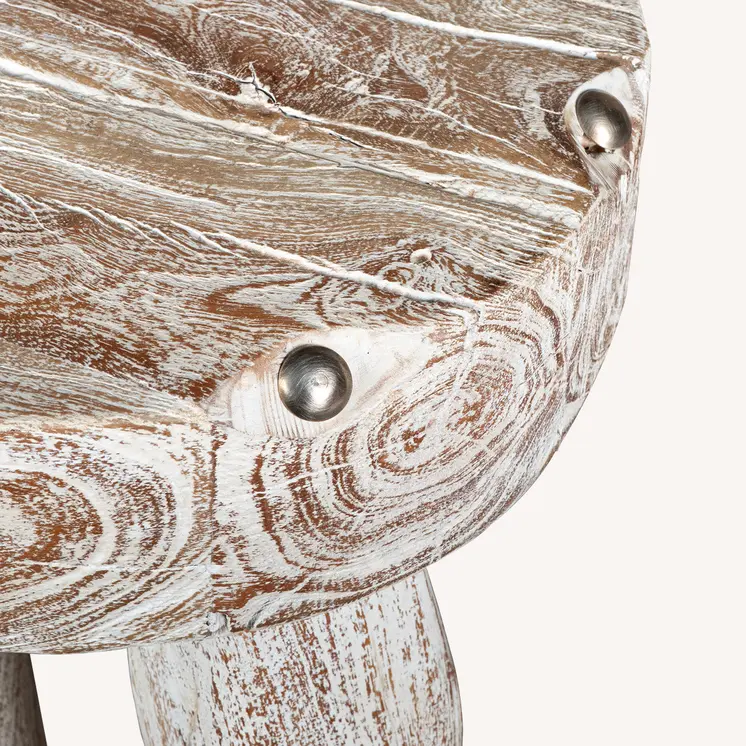 19" White Solid Wood Round End Table