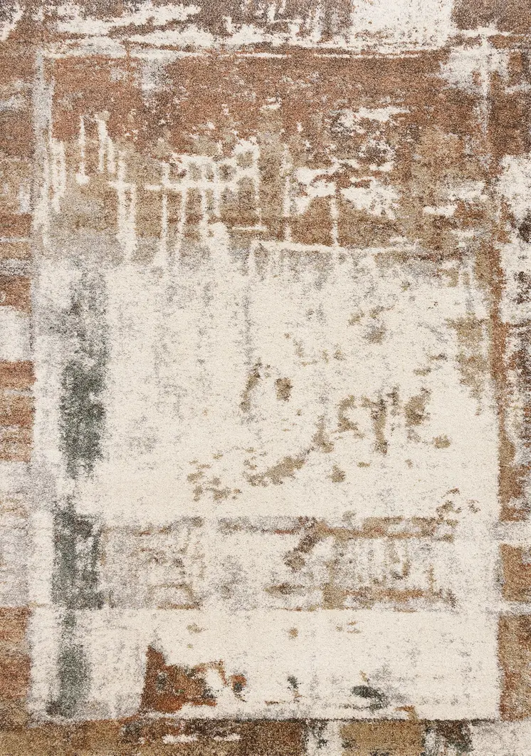 8' X 11' White And Green Area Rug