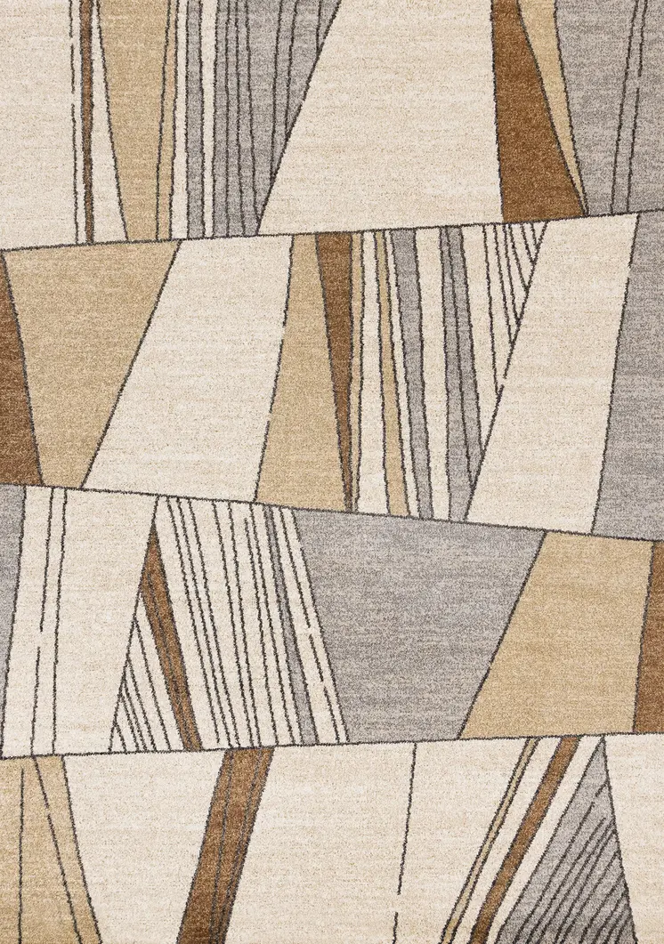 5' X 8' White And Black Geometric Area Rug