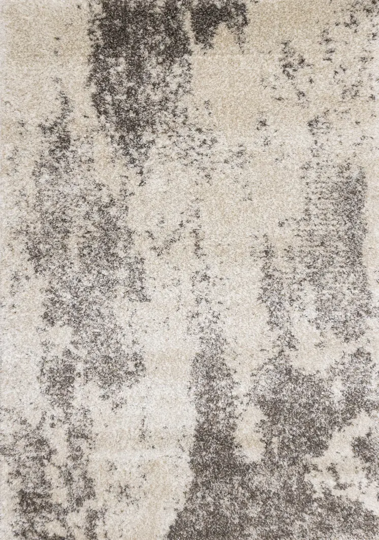 5' X 8' Cream And Brown Area Rug