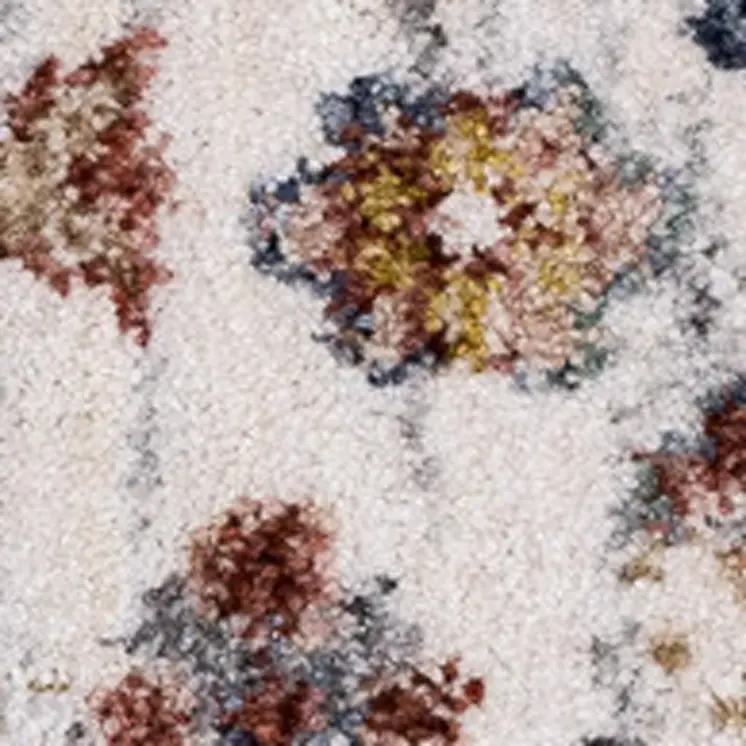 5' X 8' Cream And Blue Area Rug