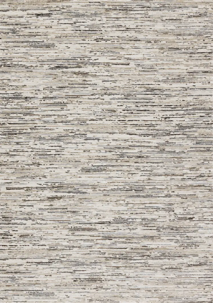 5' X 8' Cream And Brown Striped Area Rug