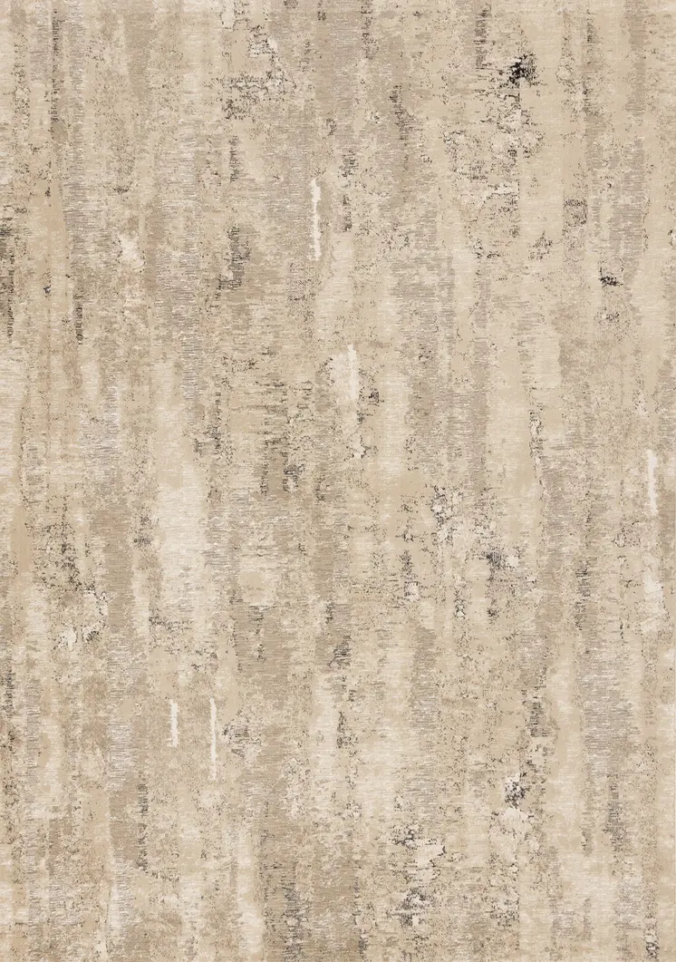 8' X 11' Beige And Black Area Rug
