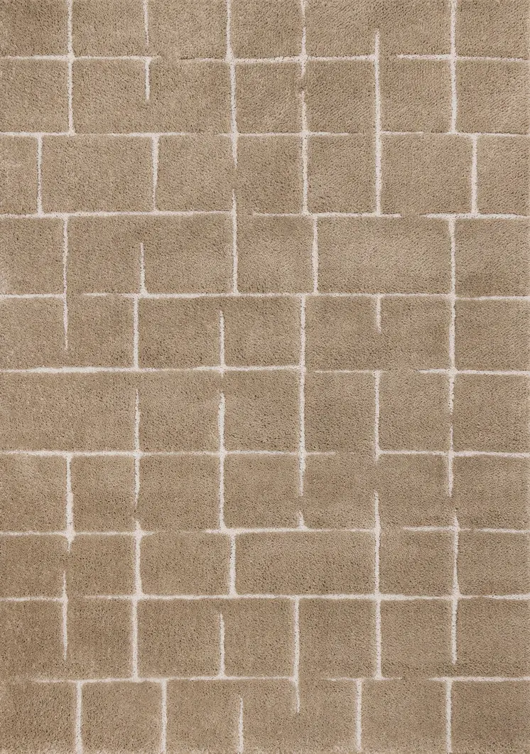 8' X 11' Gray And Taupe Geometric Area Rug