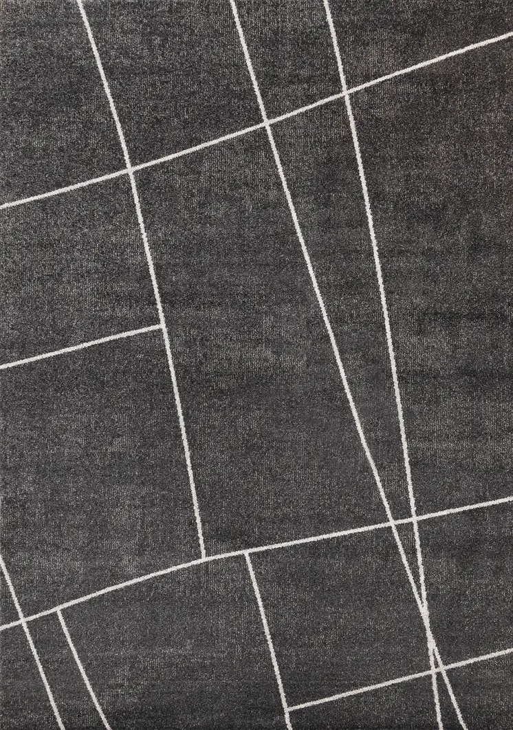 8' X 11' Gray And White Geometric Area Rug