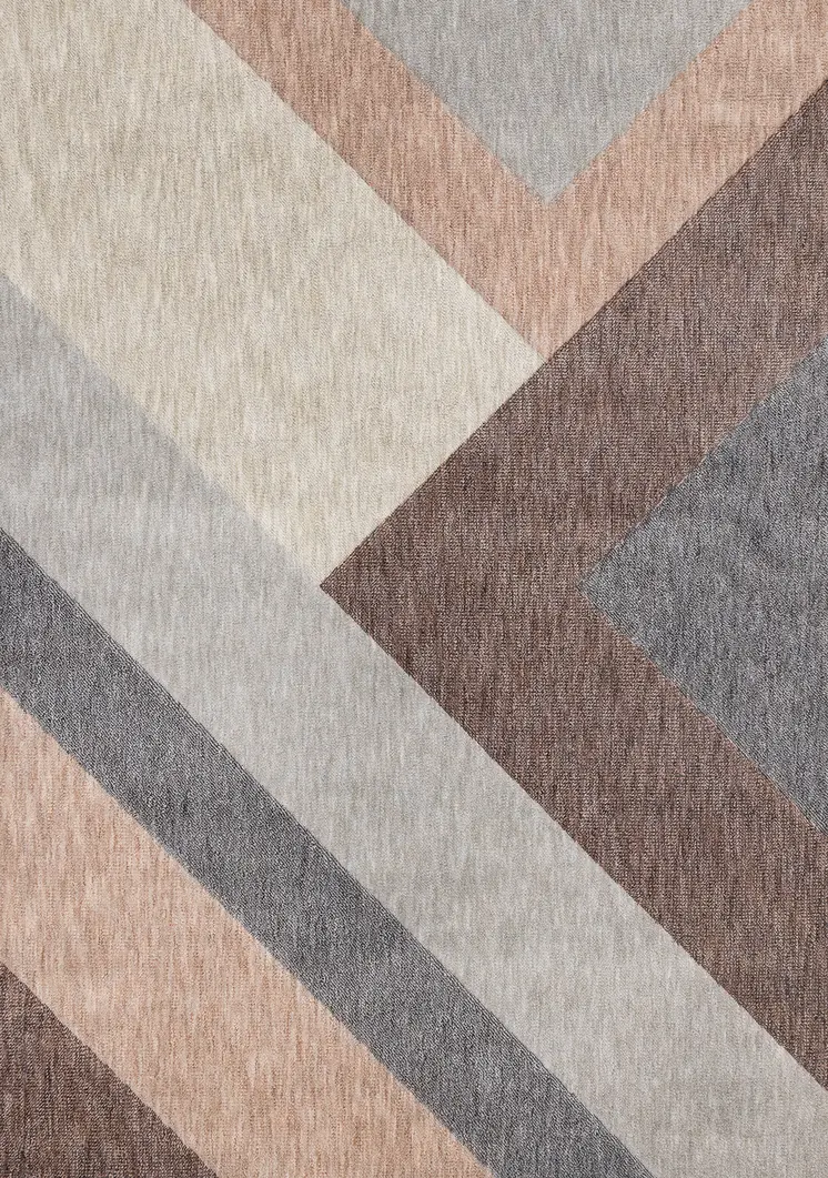 8' X 11' Pink And Gray Geometric Area Rug