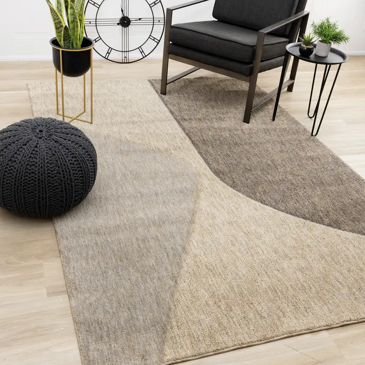8' X 11' Beige And Gray Geometric Area Rug