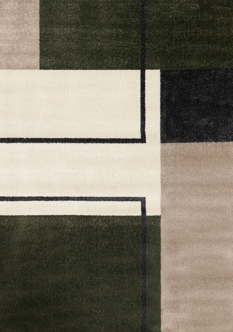 8' X 11' Green And Gray Geometric Area Rug