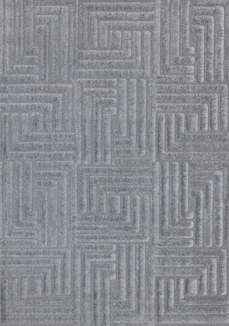 8' X 11' Blue And Gray Geometric Area Rug