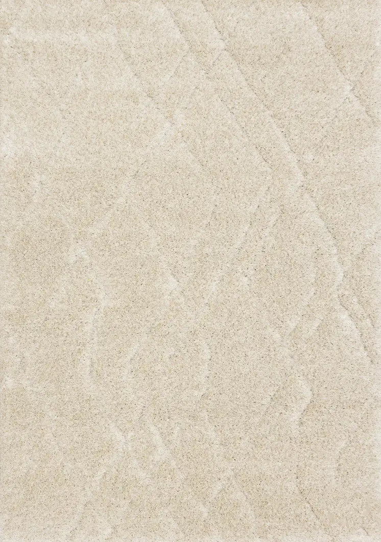 5' X 8' Cream And Beige Geometric Area Rug