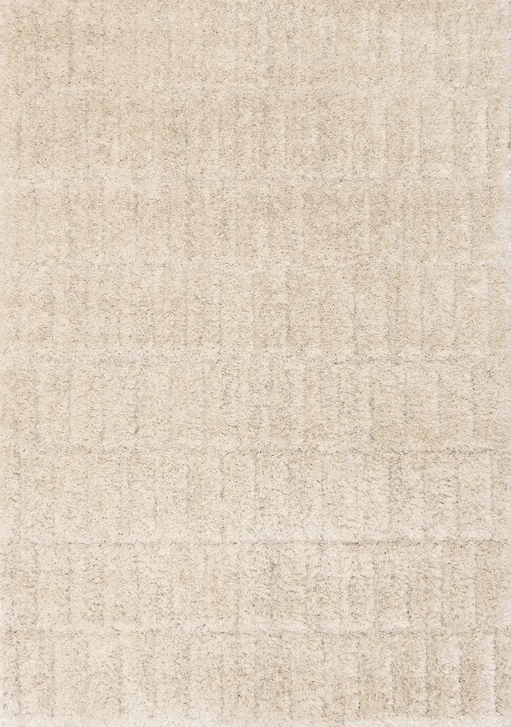 5' X 8' Cream And Beige Geometric Area Rug