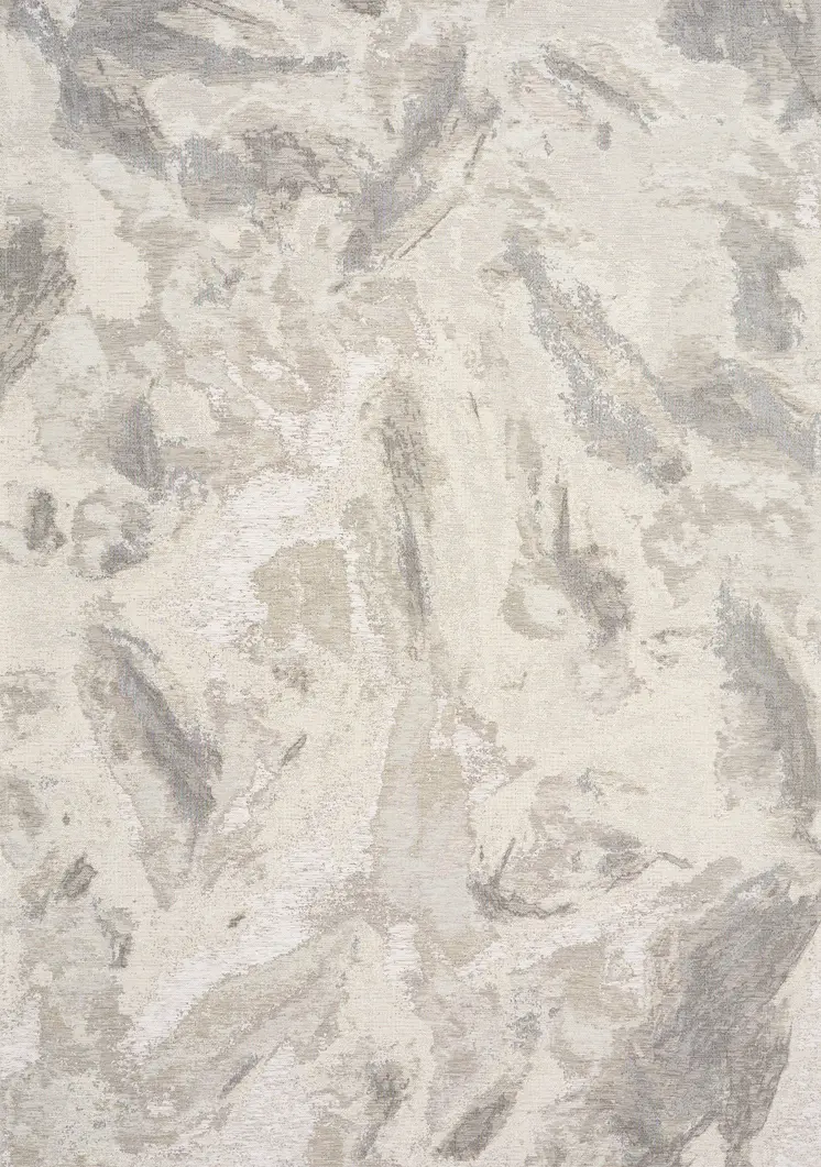 5' X 8' Cream And Gray Abstract Area Rug