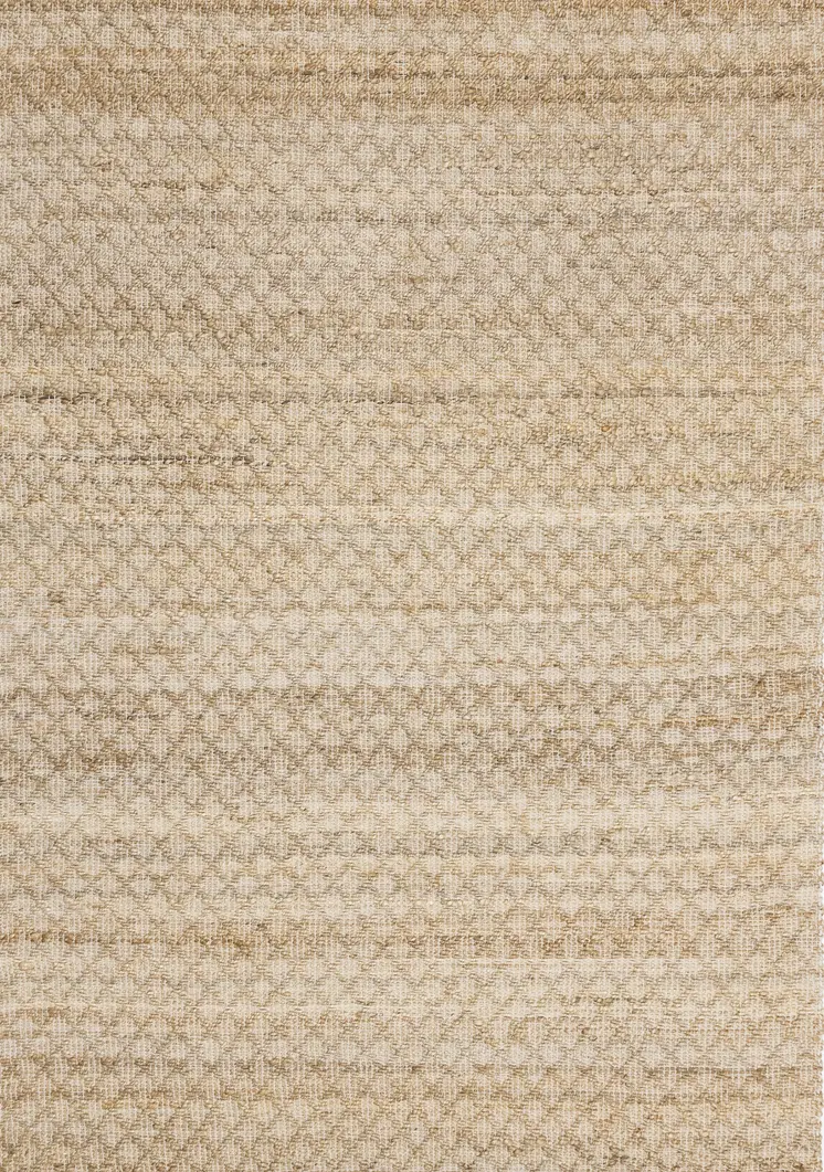 8' X 11' Beige And Light Brown Jute Geometric Hand Woven Area Rug