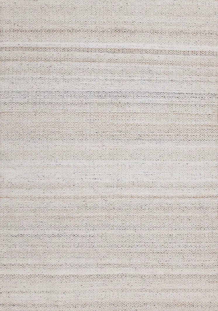 8' X 11' Cream And Beige Geometric Hand Woven Area Rug