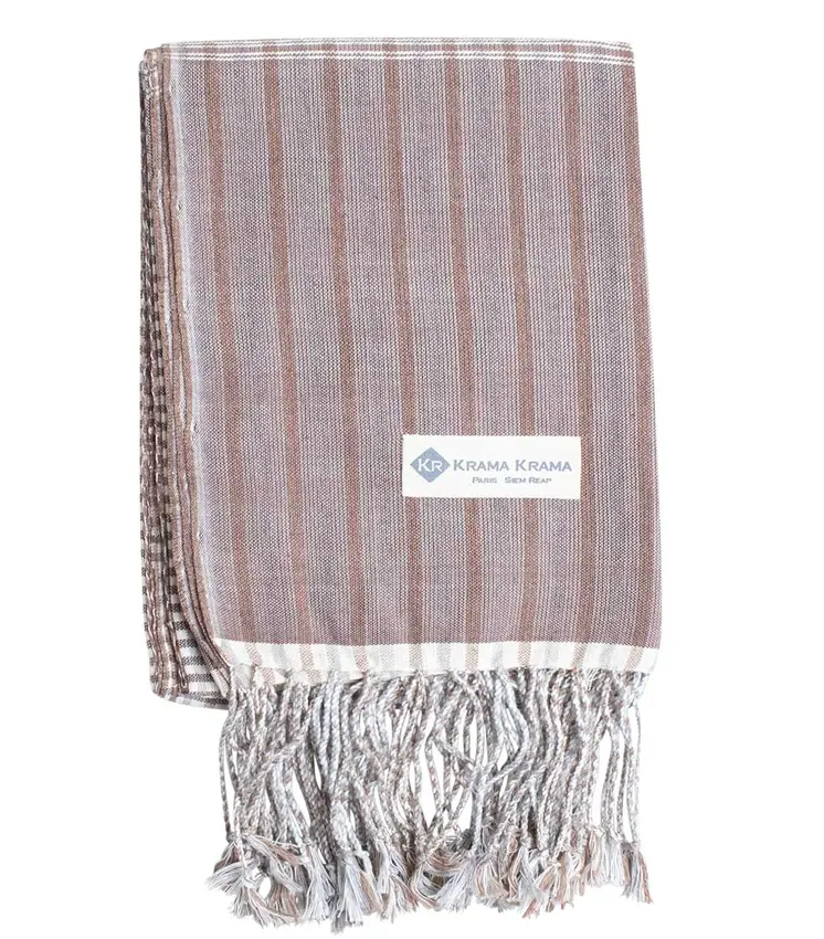 Krama traditionnel marron Châtain