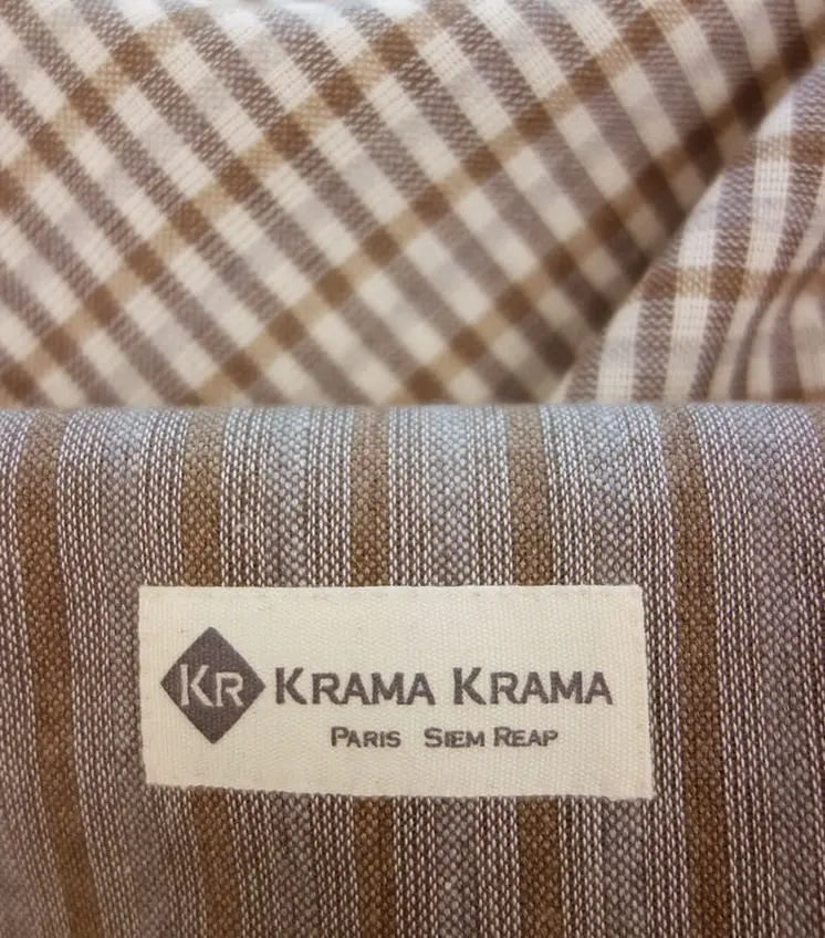 Krama traditionnel marron Châtain