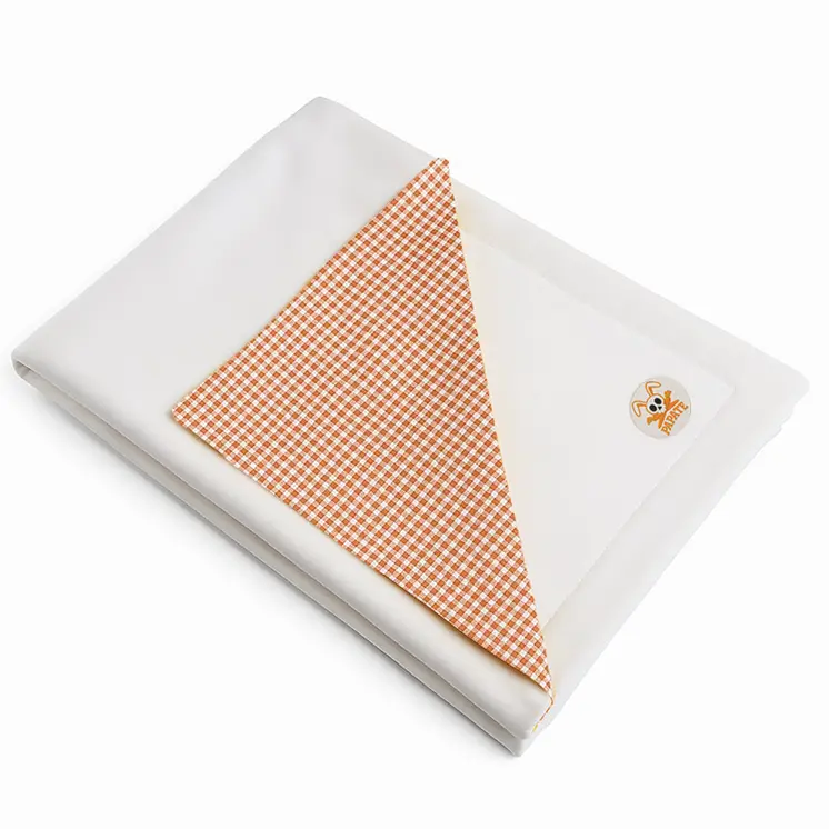 Couverture Polaire en Coton Bio Vichy et Blanc