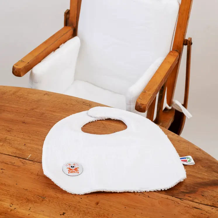 Bavoir en Coton Bio Blanc