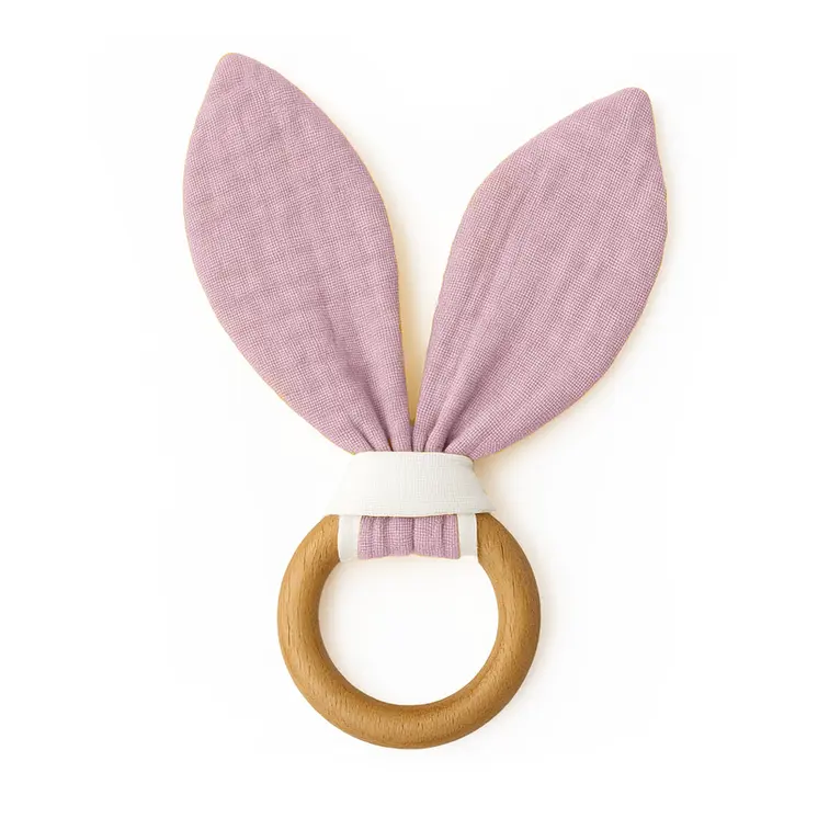 Anneau de Dentition en Coton Bio Rose