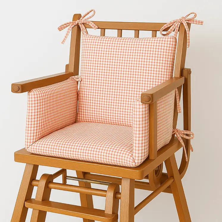 Coussin de Chaise Haute en Coton Bio Vichy