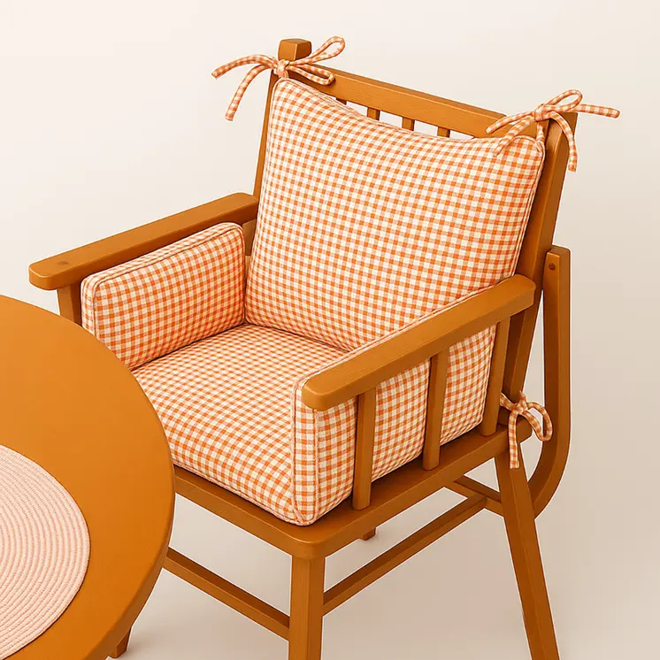 Coussin de Chaise Haute en Coton Bio Vichy
