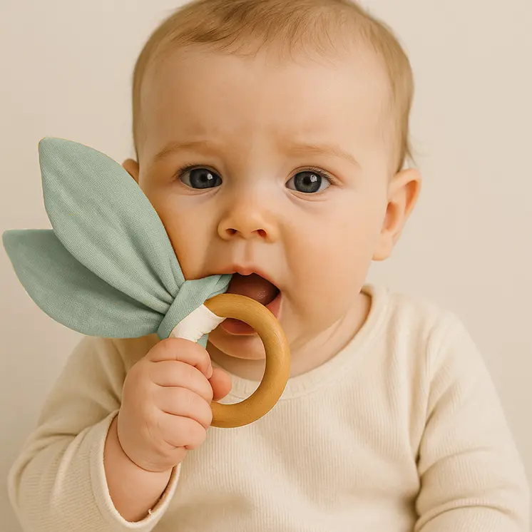 Anneau de Dentition en Coton Bio Vert