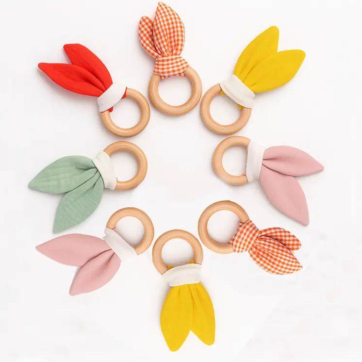 Anneau de Dentition en Coton Bio Rose