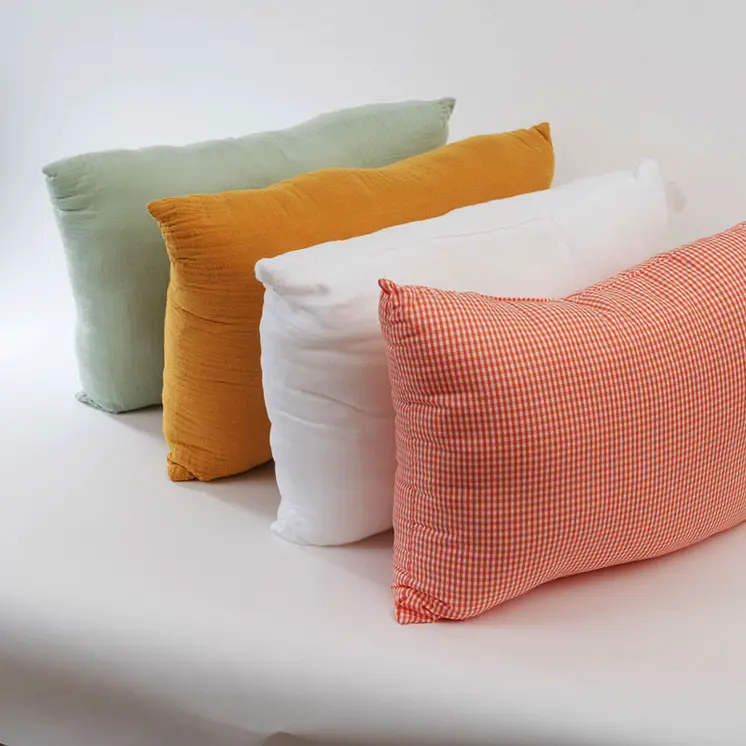 Coussin Rectangle en Coton Bio Vichy