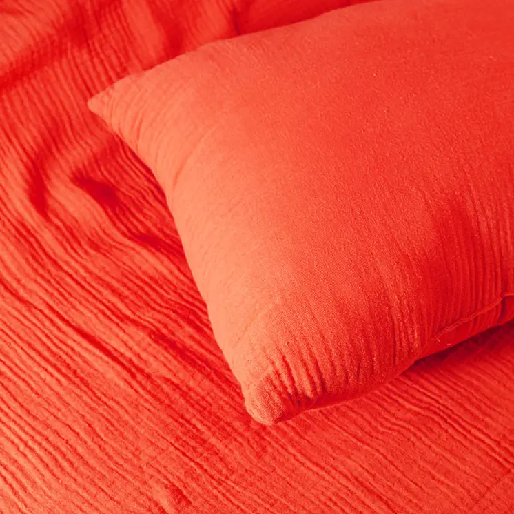 Coussin Rectangle en Coton Bio Fraise