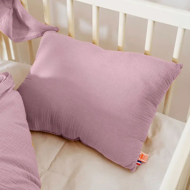 Coussin Rectangle en Coton Bio Rose