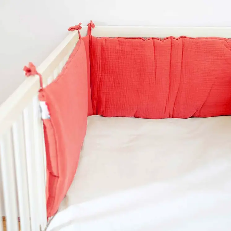 Tour de Lit en Coton Bio Fraise