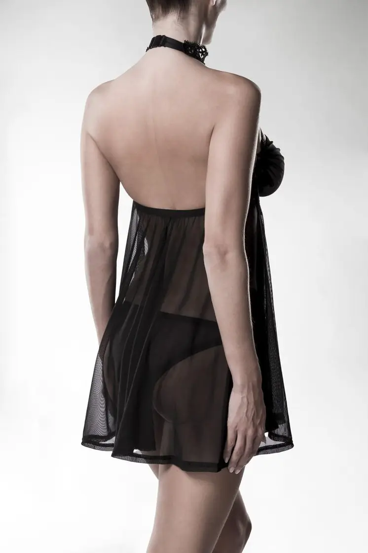 schwarzes Negligé 20026 - 2XL/3XL