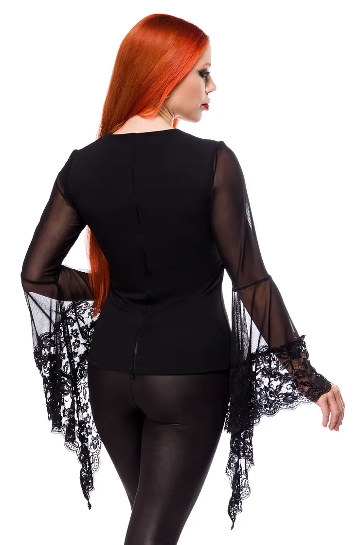langarm Shirt mit Spitze 90522 - 4XL