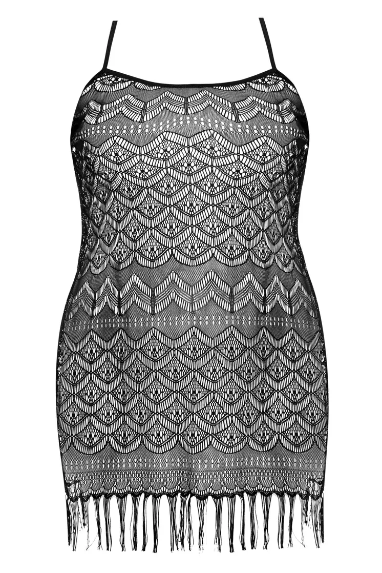 schwarzes Netzkleid AA051954 - 5XL/6XL