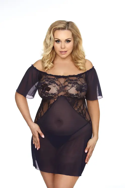 black/darlblue chemise AA051957 - 5XL/6XL