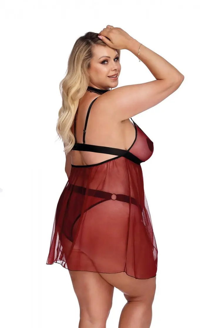 rot/schwarzes Chemise AA052928 - 5XL/6XL