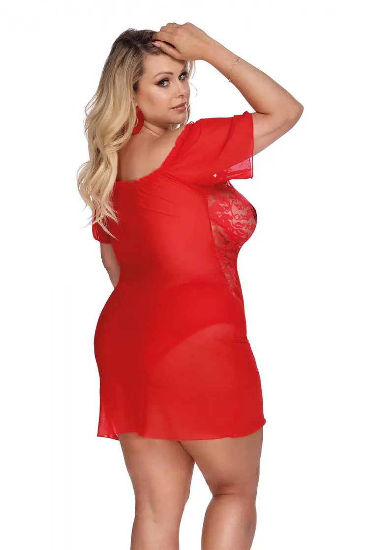 rotes Chemise AA052940 - 5XL/6XL