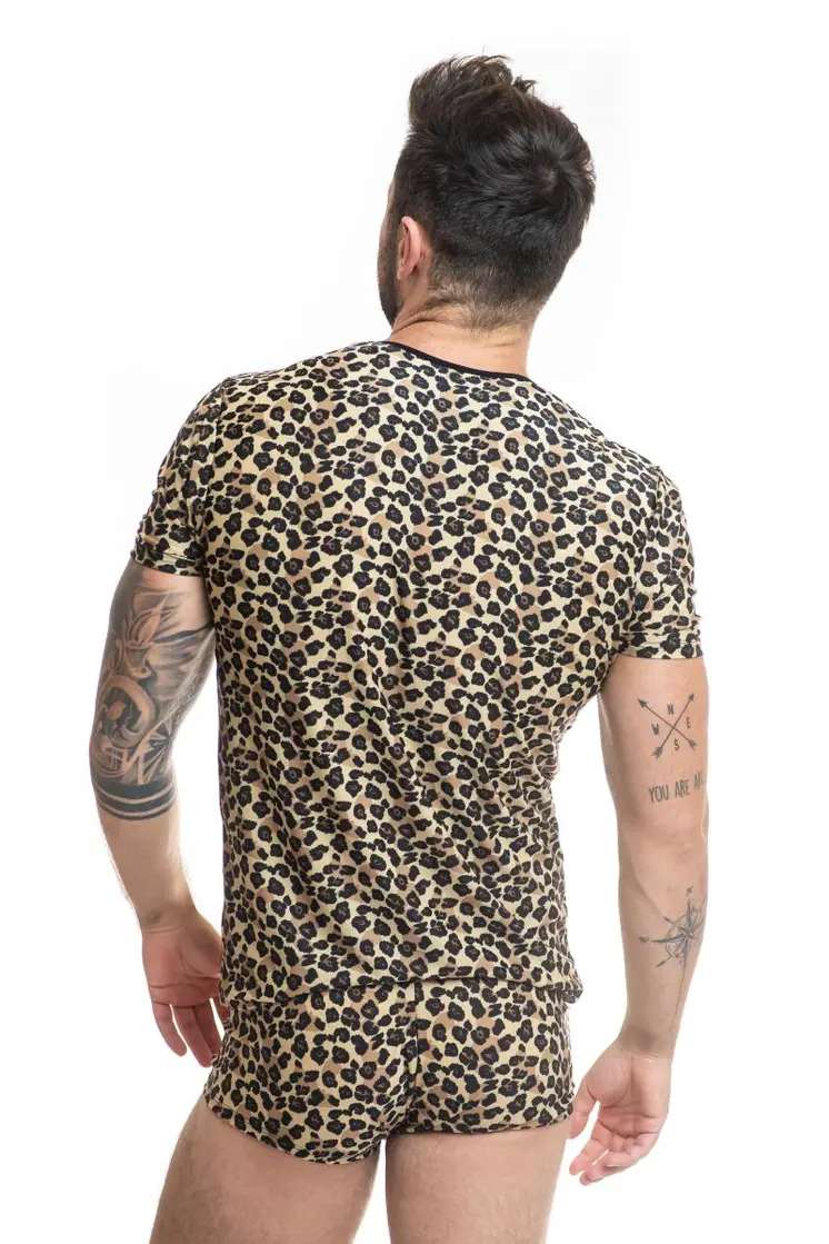 Herren T-Shirt 053556 leopard - 3XL
