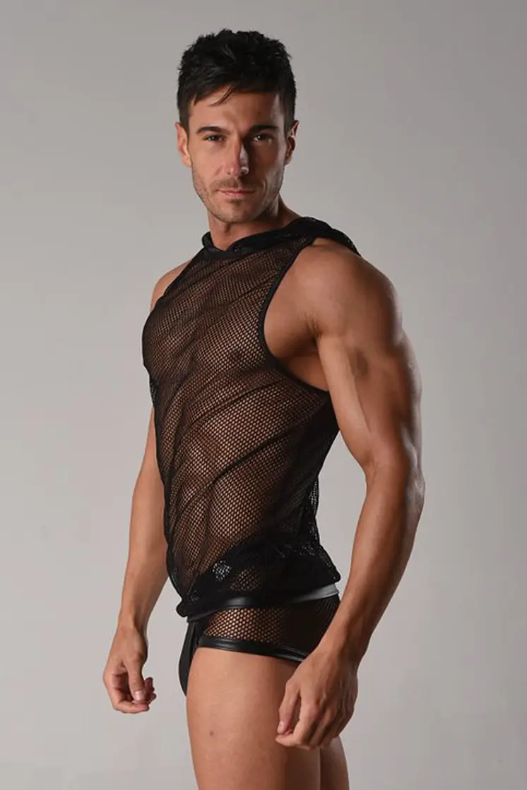 Herren Kapuzen-Netz-Shirt 054992 - 3XL