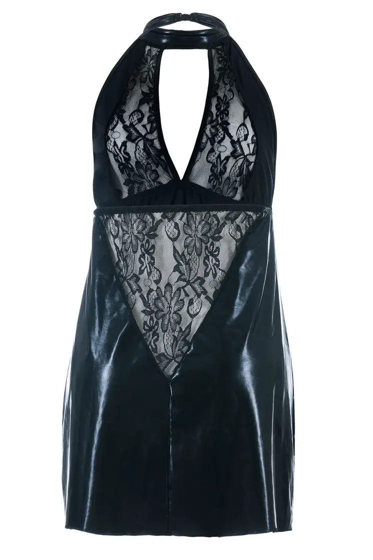 schwarzes Wetlook Chemise SB/1001 54/56 Sexy Base Kollektion by Andalea