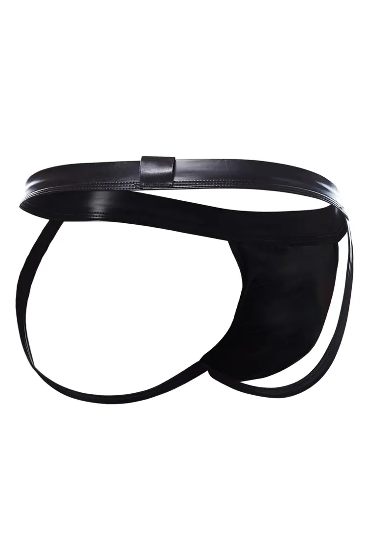 schwarzer Wetlook Jockstrap BL4CK05 - XL