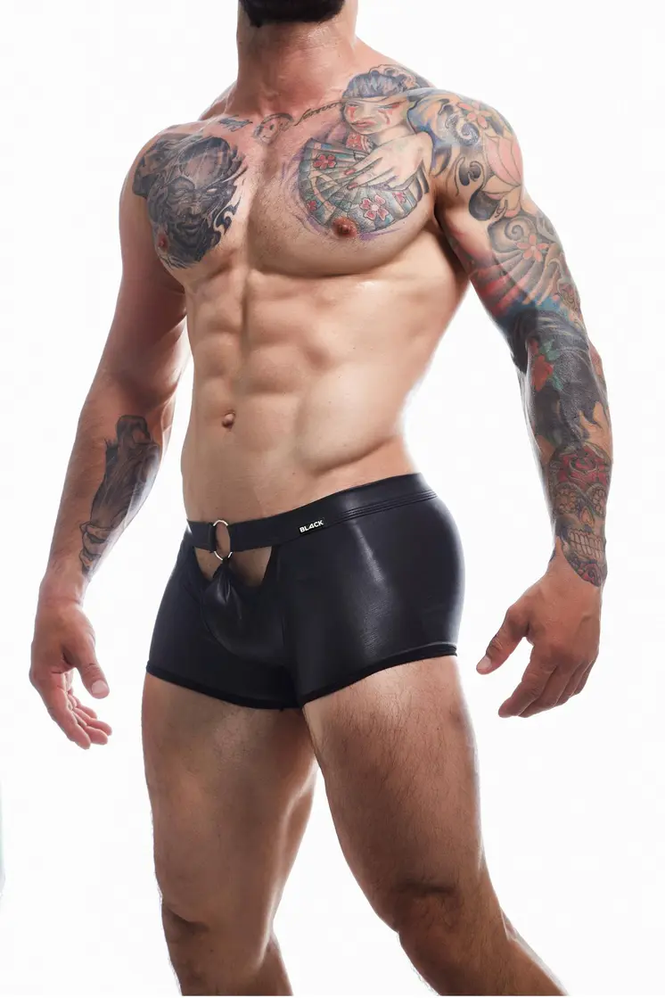 schwarzer Wetlook Boxer BL4CK03 - XL