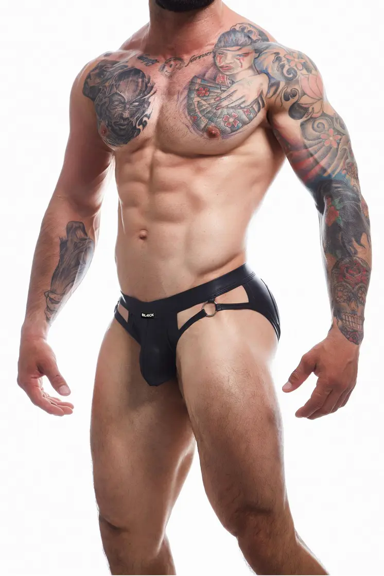 schwarzer Wetlook Jockstrap BL4CK02 - XL