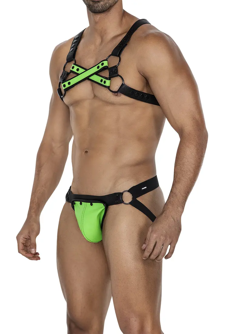 schwarz/neongrüner Brust-Harness 06 - OS