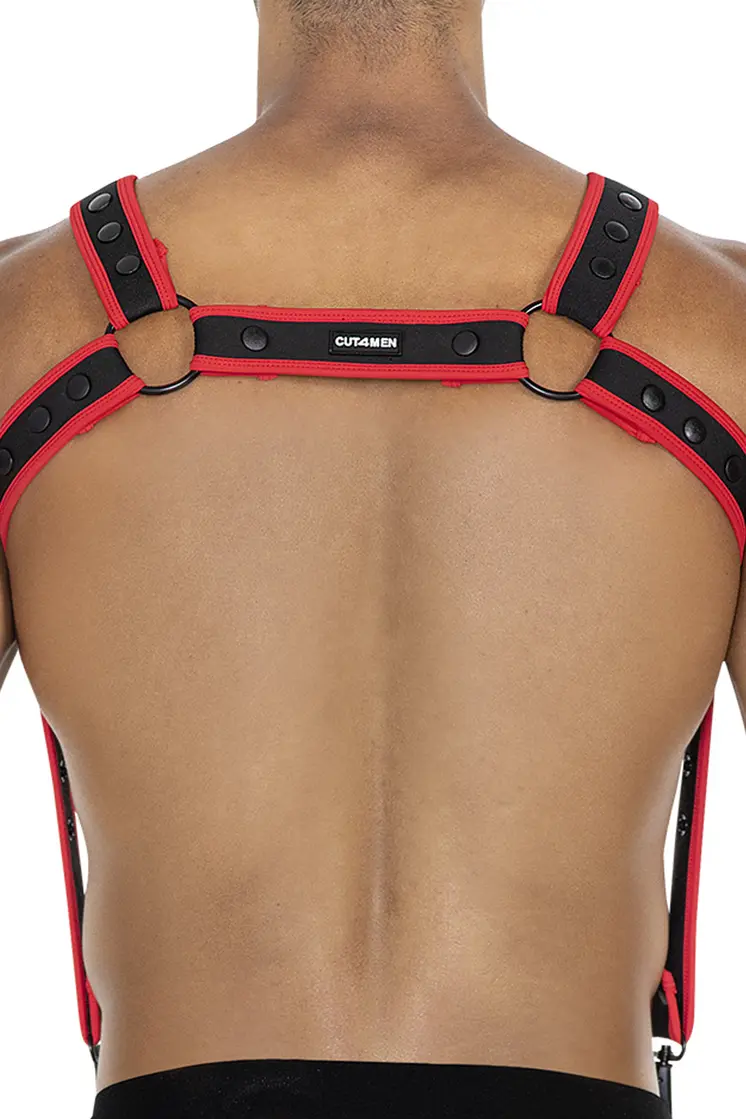 schwarz/roter Brust-Harness 05 - OS