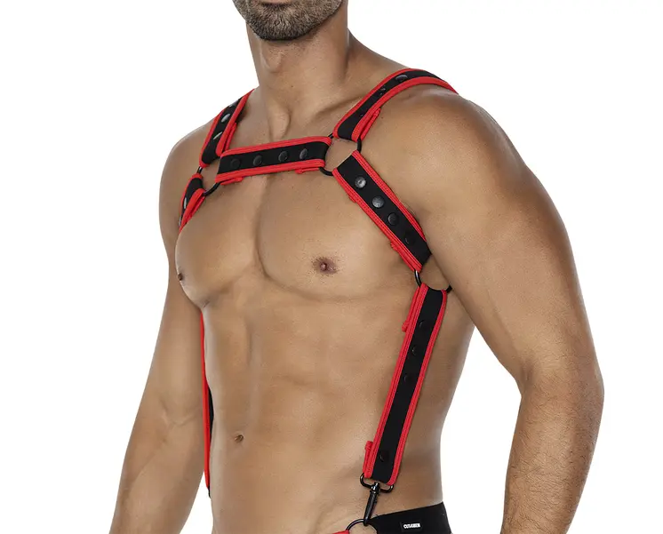 schwarz/roter Brust-Harness 05 - OS