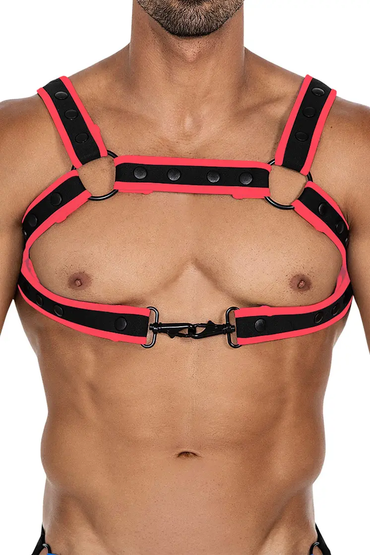 schwarz/roter Brust-Harness 05 - OS