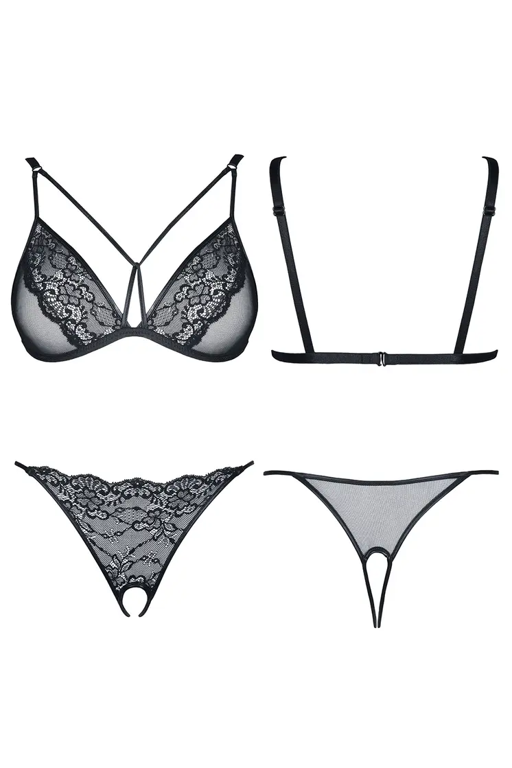 schwarzes Set Gabrielle - XXL